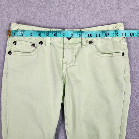 Free People Jeans Womens Size 25 Mint Green Zippered Ankle - Picture 13 of 16
